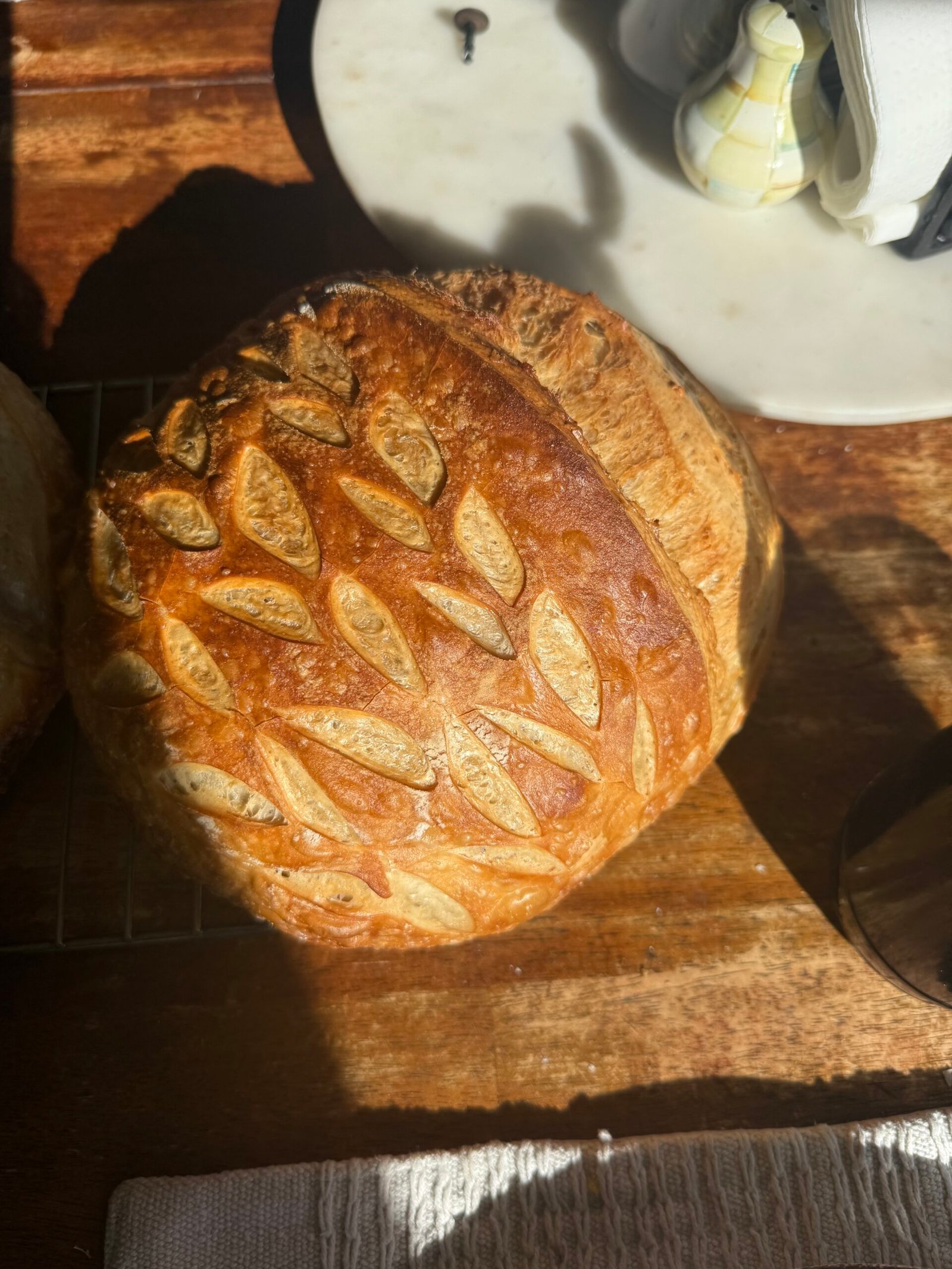 Beginner Sourdough Bread Recipe:    Classic Round Loaf