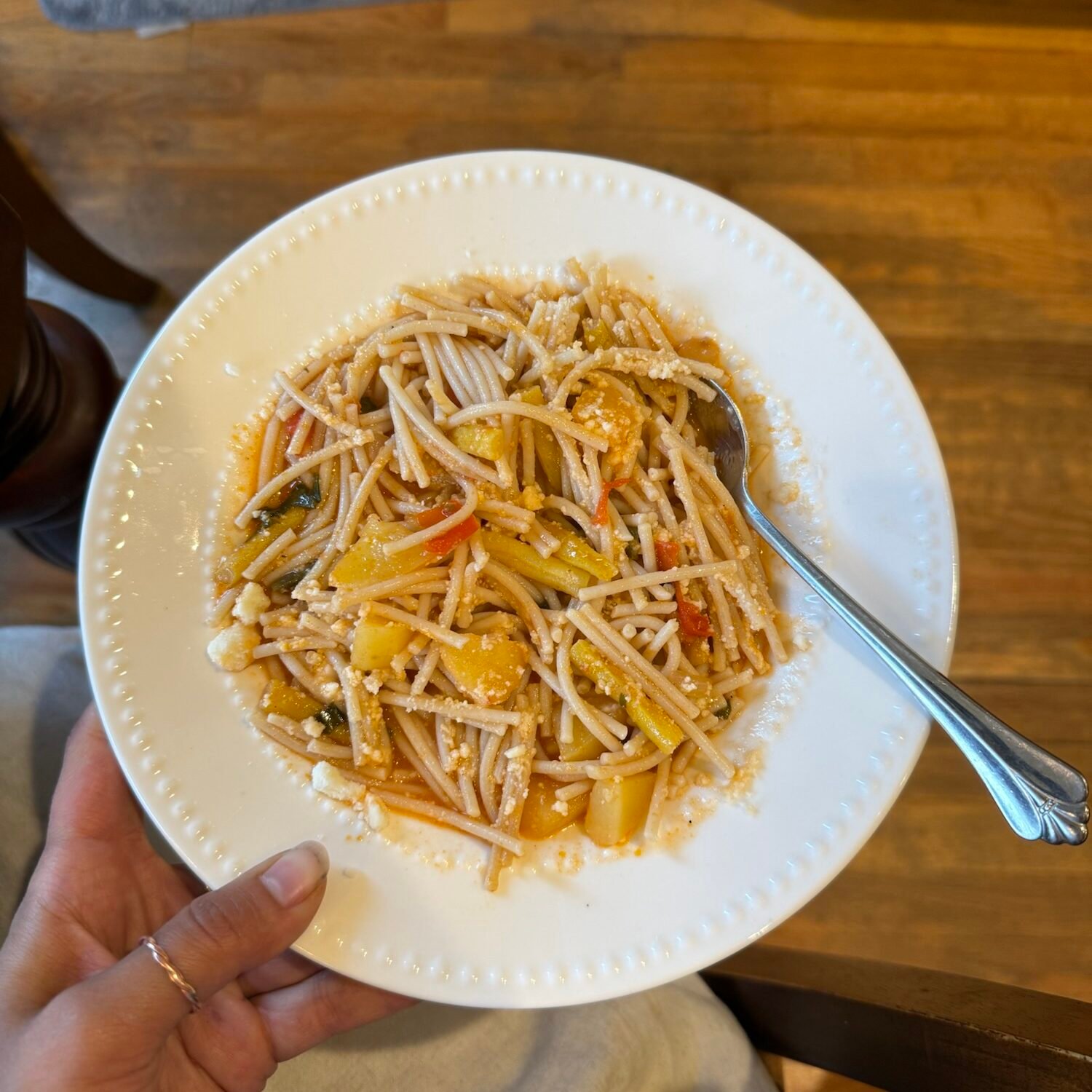 “Everything in the Garden” Pasta with Zucchini, Green Beans & Basil